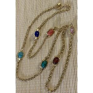 Vintage JBK Camrose & Kross gold-tone 40” necklace Semi Precious Stones Signed